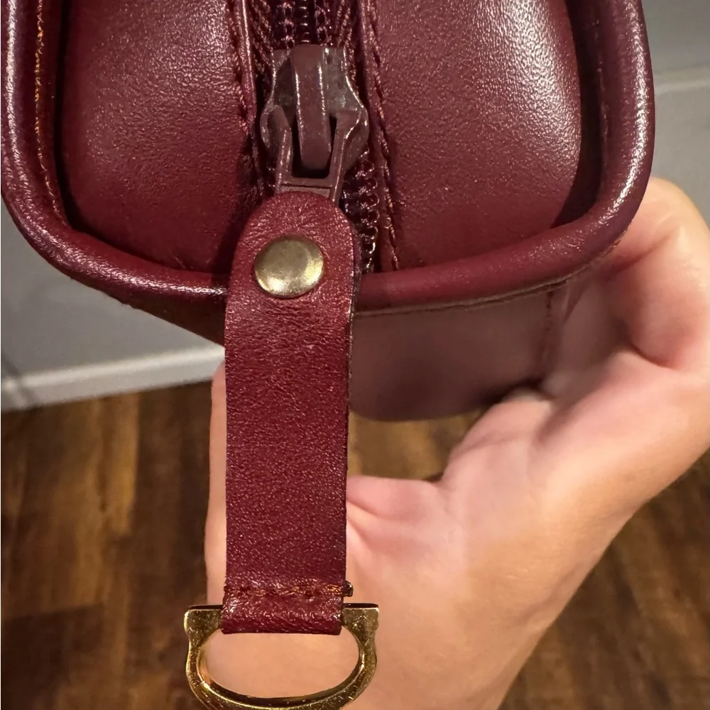 Cartier Vintage Burgundy Leather Cosmetic/Toiletry Pouch